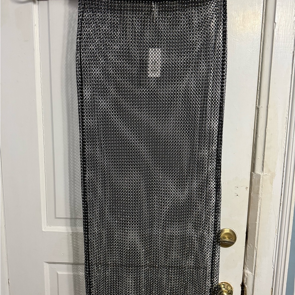 Black Mesh Maxi Skirt